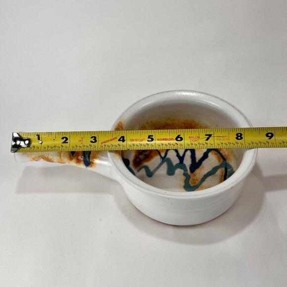 Brenner Tolliver Pottery Handcrafted Stoneware Hollow Handle Soup Bowl White - Picture 16 of 16